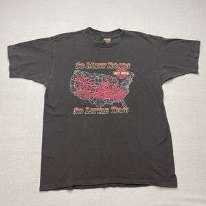 Vintage 1992 Harley Davidson T Shirt XL Orlando FL Holoubek Single Stitch Black